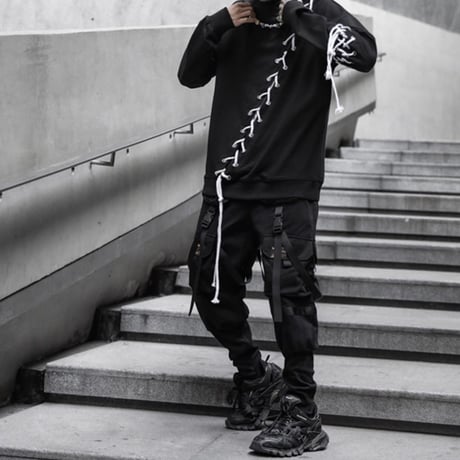 WOSS.official/lace up crewneck