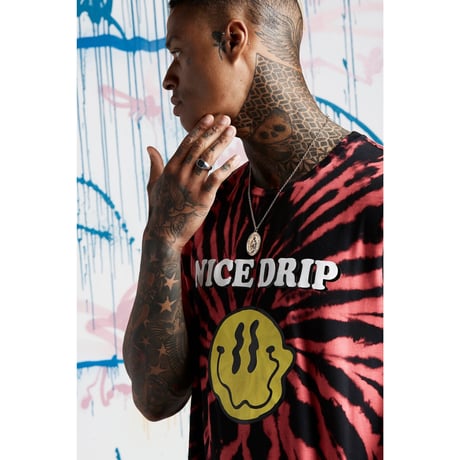 BOOHOO × MIGOS/Tie Die Smile Tee RED