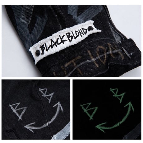 BLACK BLOND/CUSTOM Denim Jacket(BLACK)