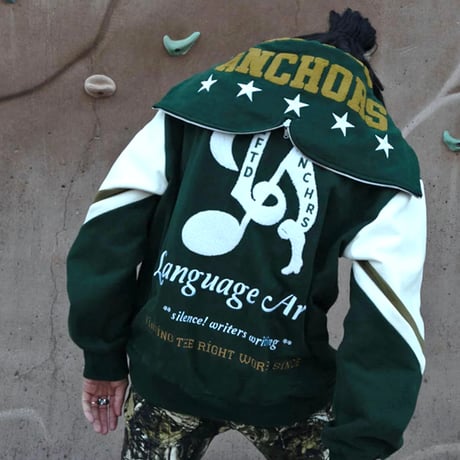 LIFTED ANCHORS/ Varcity 2way Zip Hoodie (Green)