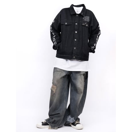 BLACK BLOND/Crushed Faith Black Denim Jacket