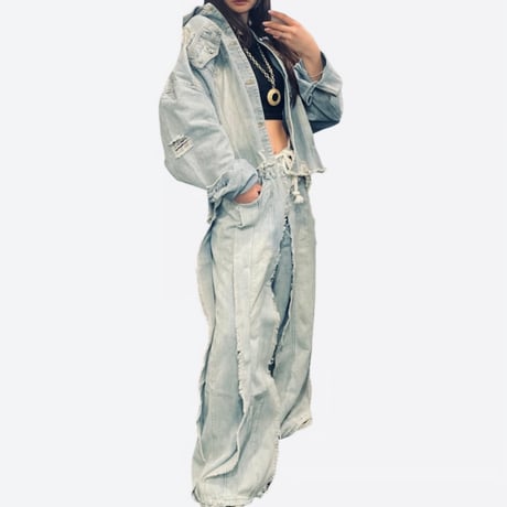 Mismatch nyc/Wide Fringe Denim Pants