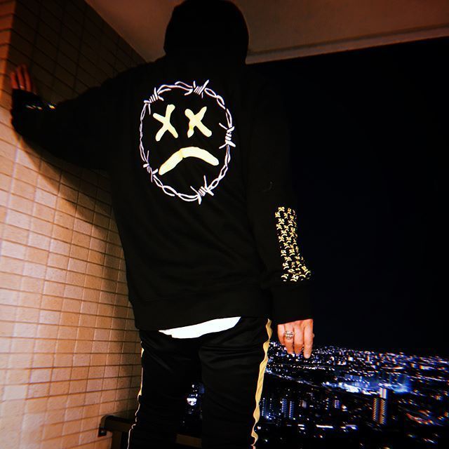 Unhappy by Lil Pump Official Crew Neck Sweat リルパンプ Lil Pump official merch/Unhappy Smile Hoodie |