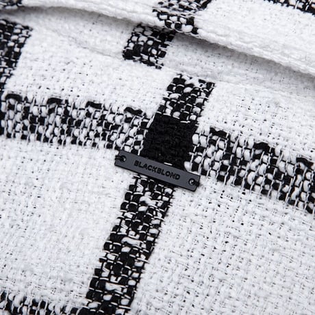 BLACK BLOND/Tweed Long  Jacket WHITE