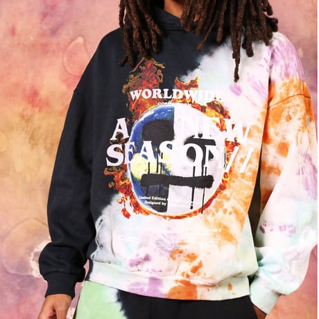 BOOHOO /Drip face tie die hoodie (SET UP)