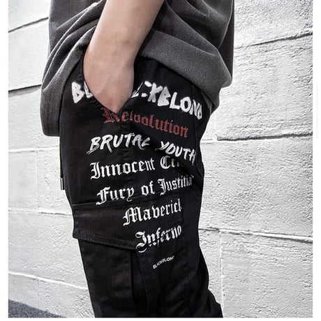 BLACK BLOND/SMILE CARGO PANTS