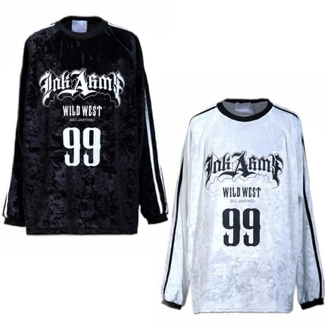 By The R/ Velor LongSleeve  "BLACK/WHITE"