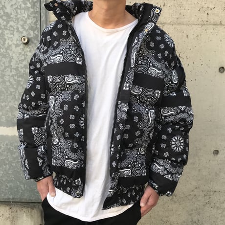 WOSS.official/BANDANA  Puffer Jacket BLACK