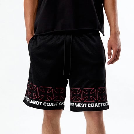West Coast Choppers/ Cross Mesh Shorts"BLACK"