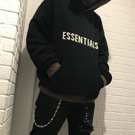ESSENTIALS  fear of god /Knit Hoodie "BLACK"