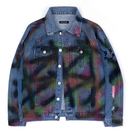 BLACK BLOND/Sprayed CUSTOM Denim Jacket