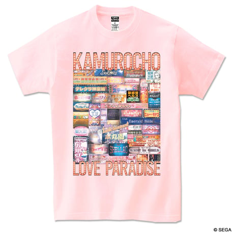 神室町 LOVE PARADISE Tシャツ -ピンク通り限定版-