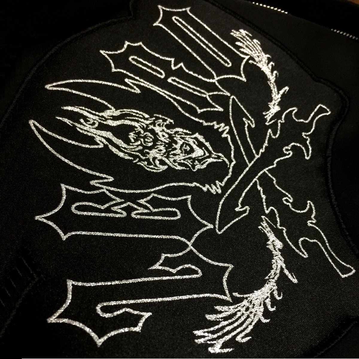 黒い刺繍ロゴのボンバージャケット 絶狼-ZERO