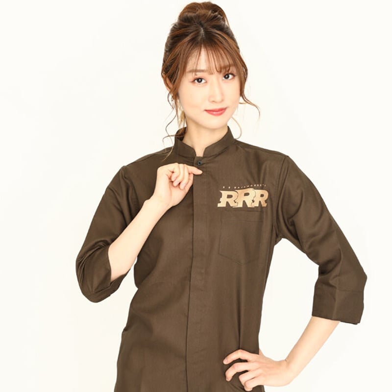 RRR クルタ風スタンドカラーシャツ -ブラウン- | games-glorious