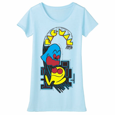 パックマン Arcade Comic`s Tunique T-Shirt  (Sky Blue)