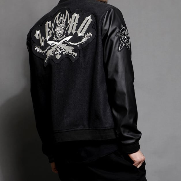 黒い刺繍ロゴのボンバージャケット　 絶狼-ZERO fit=scale-down,w=1200