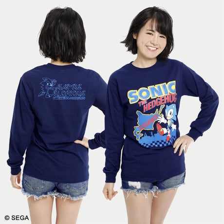 【SOLD OUT】限定10枚！SONIC THE HEDGEHOG x HOKKAIDO ロングTシャツ -NAVY-