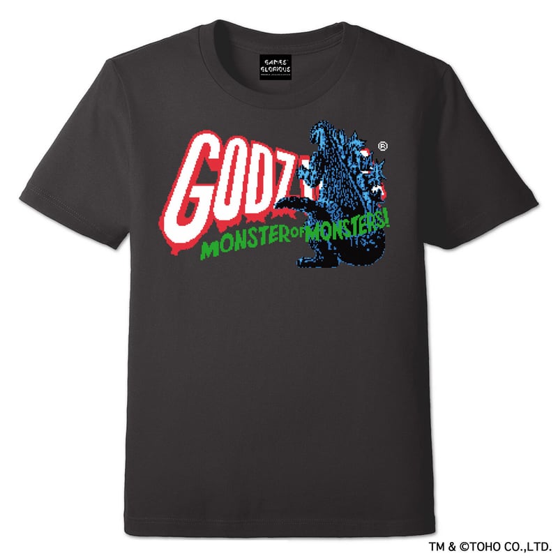 GODZILLA NES Startup Tシャツ -チャコール- | games-glorious