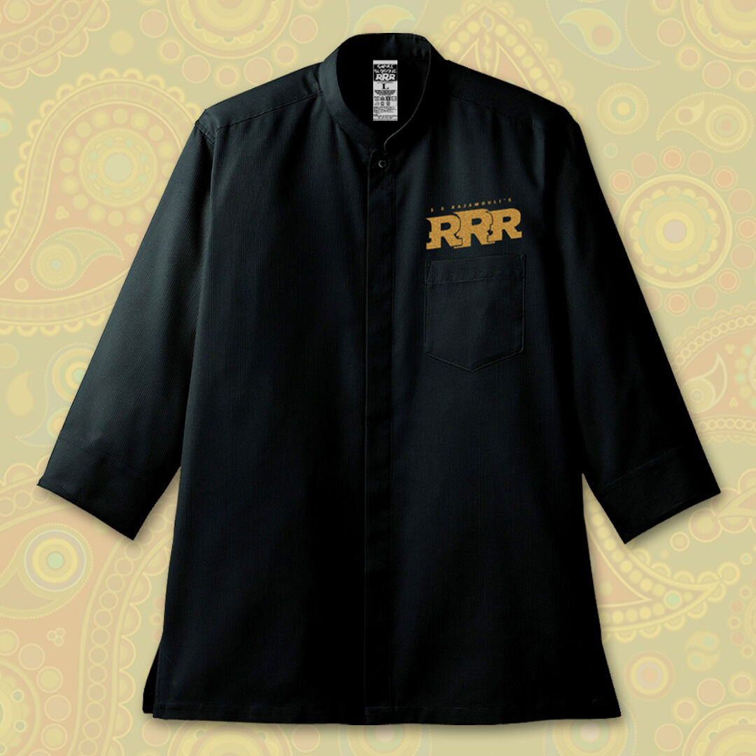 RRR クルタ風スタンドカラーシャツ -ブラック- | games-glorious