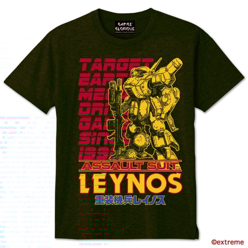 限定30着】重装機兵レイノス Tシャツ -アーミーグリーン