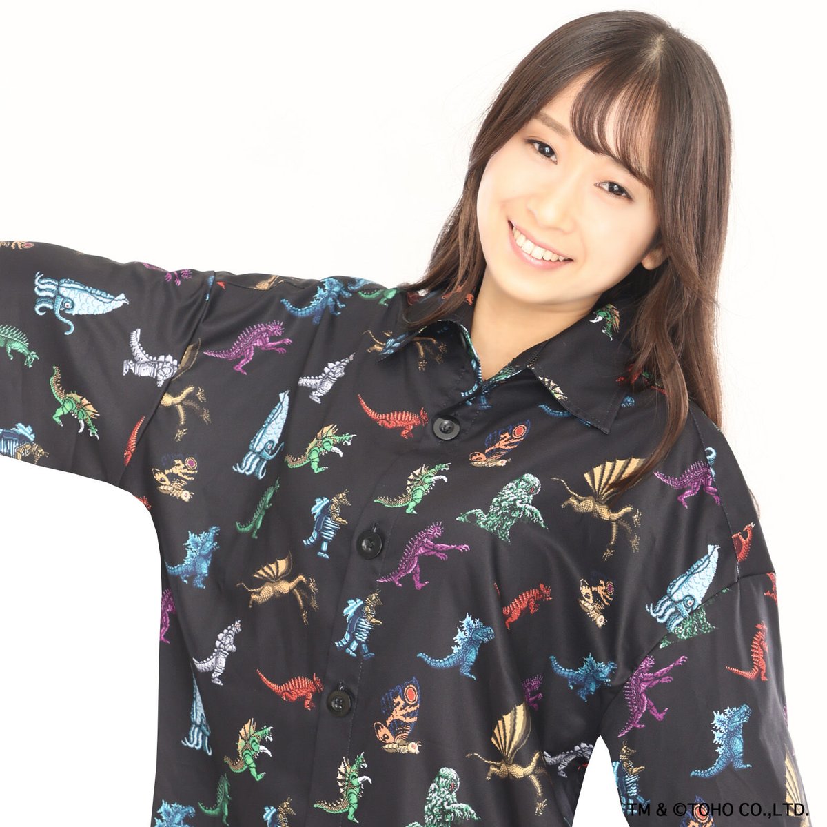 ゴジラ モンスターズ Pixel総柄シャツ | games-glorious