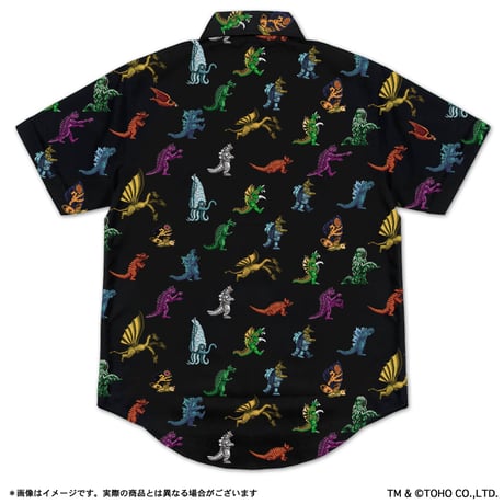 ゴジラ モンスターズ Pixel総柄シャツ