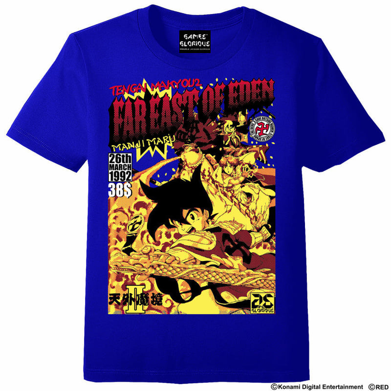 天外魔境卍MARU Comic`s Cover Tシャツ -ジャパンブルー- | games-