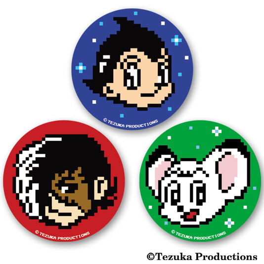SOLD OUT】TEZUKA 8bit ピクセルキャラ缶バッジ (3個セット) | gam