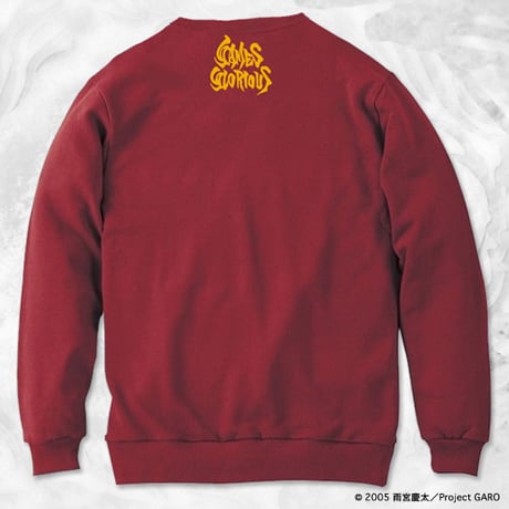 【SOLD OUT】牙狼＜GARO＞ USカレッジスウェットシャツ -バーガンディ-