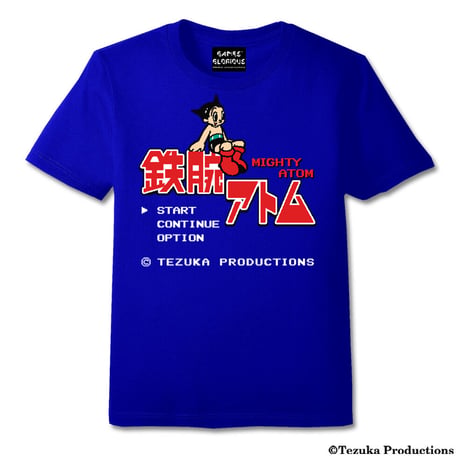 【SOLD OUT】鉄腕アトム 8-bit Title  Tシャツ  -BLUE-