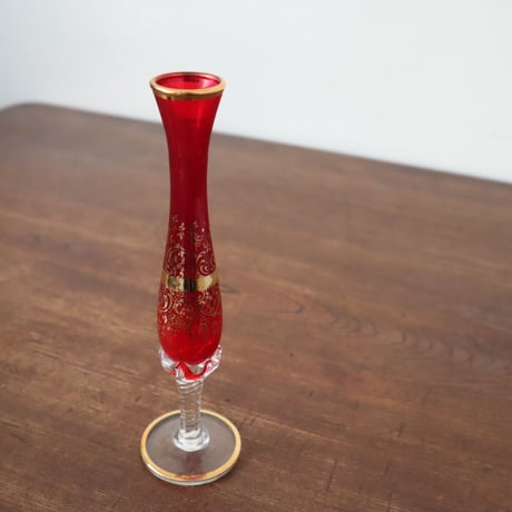 金彩色グラス 花瓶 一輪挿し / ie22_386