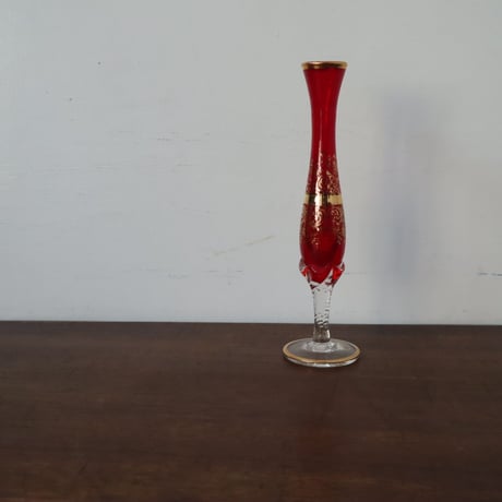 金彩色グラス 花瓶 一輪挿し / ie22_386