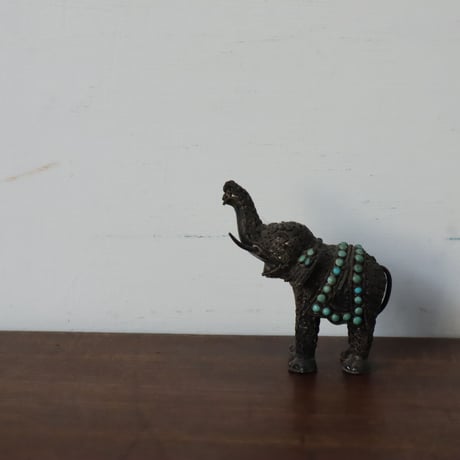 シルバー細工 象のヴィンテージ オブジェ / ie22_387