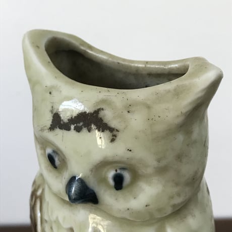 レトロな陶器製 ミミズクの壁掛け / ie22_142