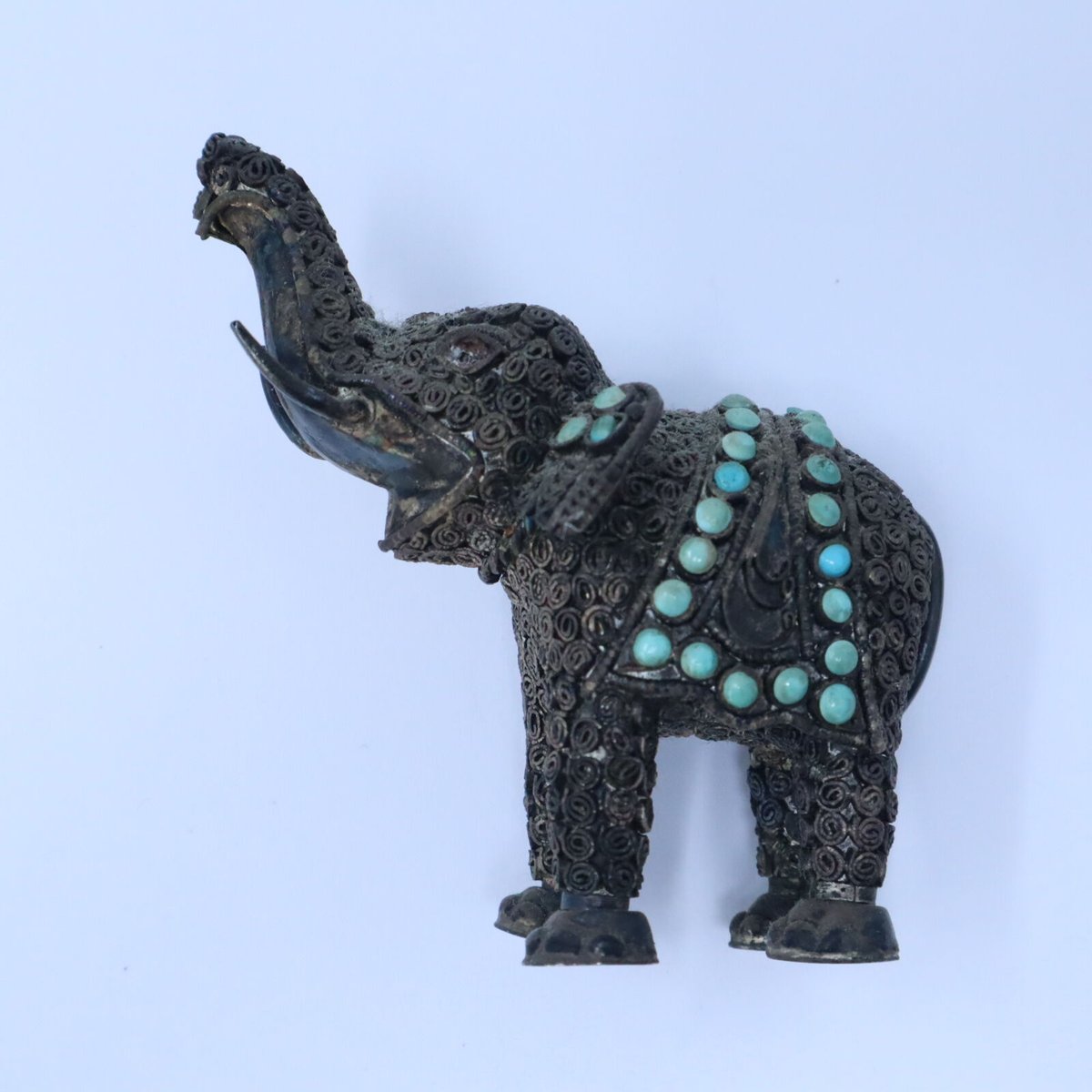 シルバー細工 象のヴィンテージ オブジェ / ie22_387 | 古道具