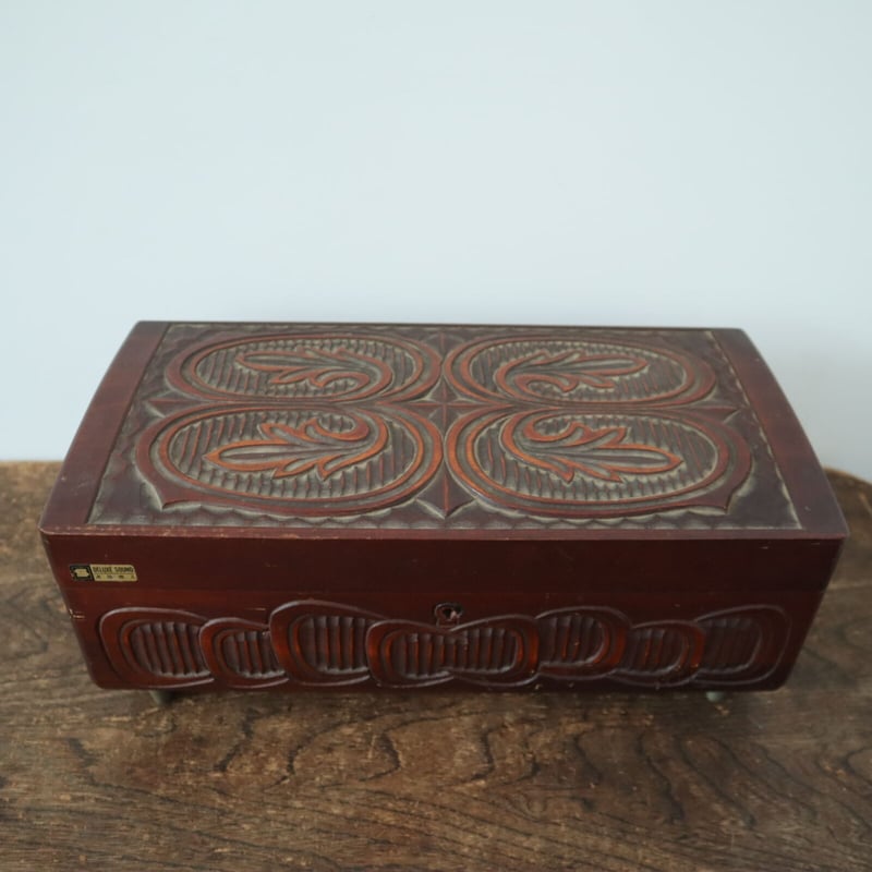 木彫のアクセサリーケース オルゴール付 / ie22_235 | 古道具