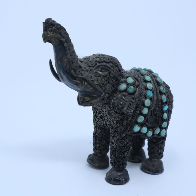 シルバー細工 象のヴィンテージ オブジェ / ie22_387 | 古道具