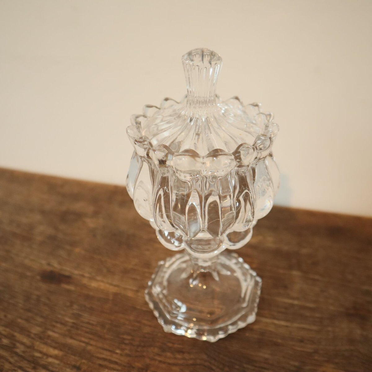 レトロガラス キャンディーポット / ie22_239 | 古道具 イエノコモノ