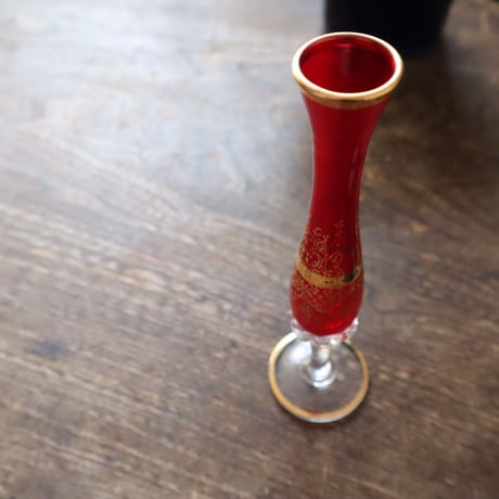 金彩色グラス 花瓶 一輪挿し / ie22_386