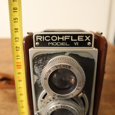 2眼ビンテージカメラ RICHO FLEX  MODEL Ⅵ 革ケース付 / ie22_326