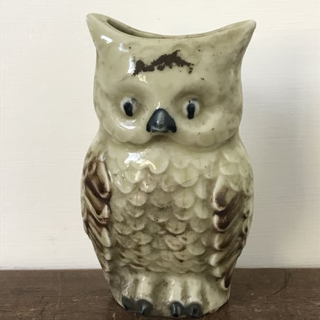 レトロな陶器製 ミミズクの壁掛け / ie22_142