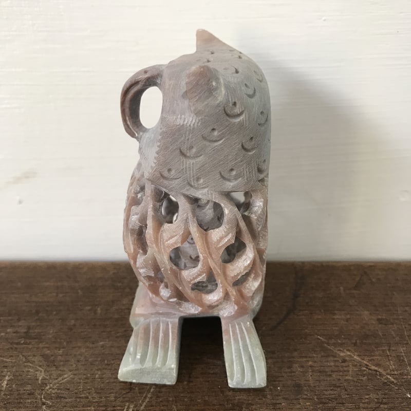 石の彫刻 ミミズクの親子 | 古道具 イエノコモノ