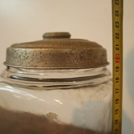 アルミ蓋の硝子瓶  四角ガラスジャー 保存瓶 / ie22_248