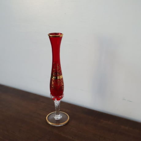 金彩色グラス 花瓶 一輪挿し / ie22_386