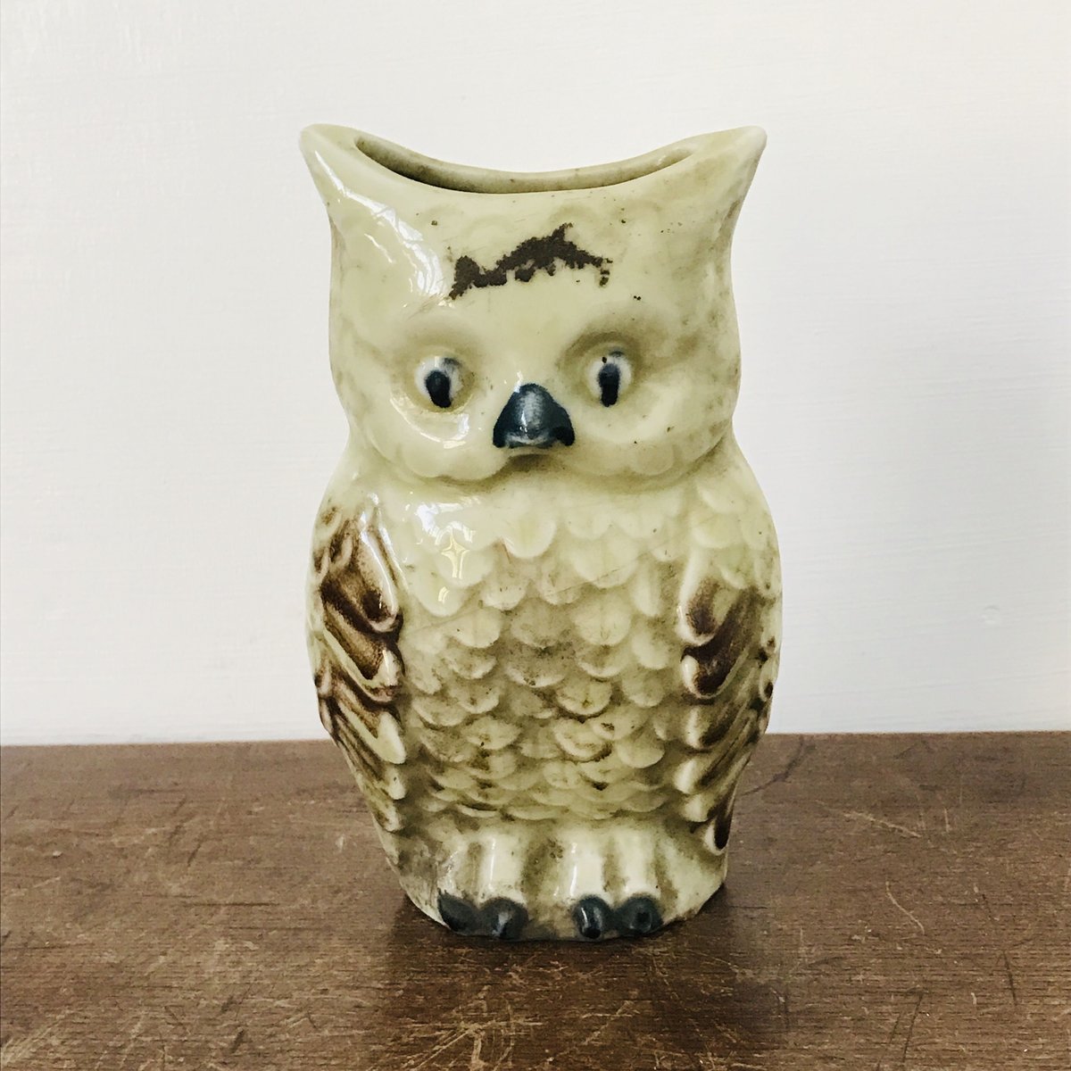 レトロな陶器製 ミミズクの壁掛け / ie22_142 | 古道具 イエノコモノ レトロな陶器製 ミミズクの壁掛け / ie22_142 | 古道具 イエノコモノ