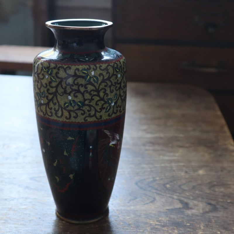 古い 七宝 花瓶 帝国競馬協会 記念品 / ie22_319 | 古道具