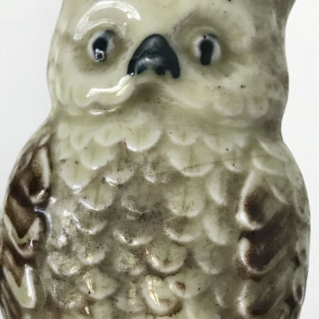 レトロな陶器製 ミミズクの壁掛け / ie22_142