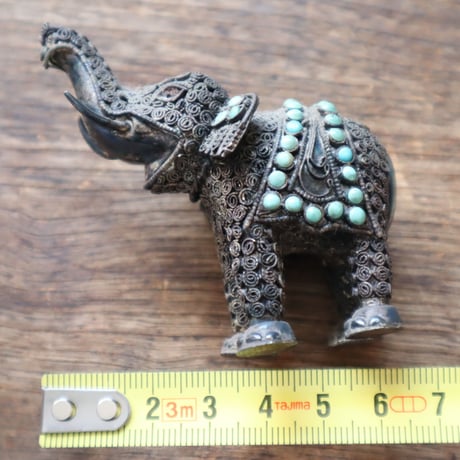 シルバー細工 象のヴィンテージ オブジェ / ie22_387