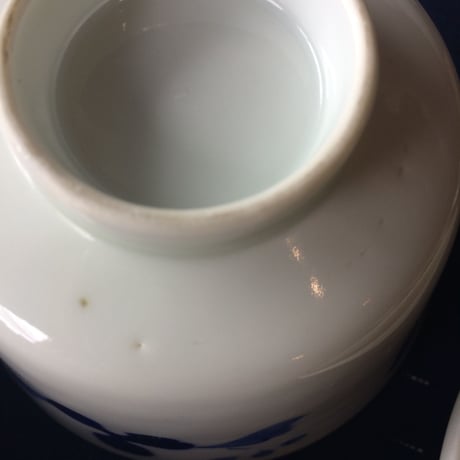 藍色模様の蓋物うつわ 2客セット