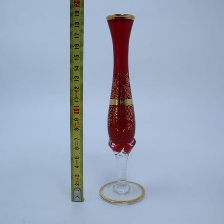 金彩色グラス 花瓶 一輪挿し / ie22_386